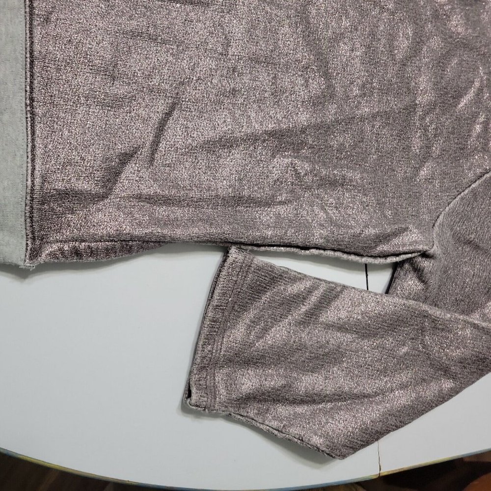 CrewCuts Sweater Girl 12 Grey Crew Neck 100 Cotton Sweatshirt High Low Split Hem - Picture 9 of 12